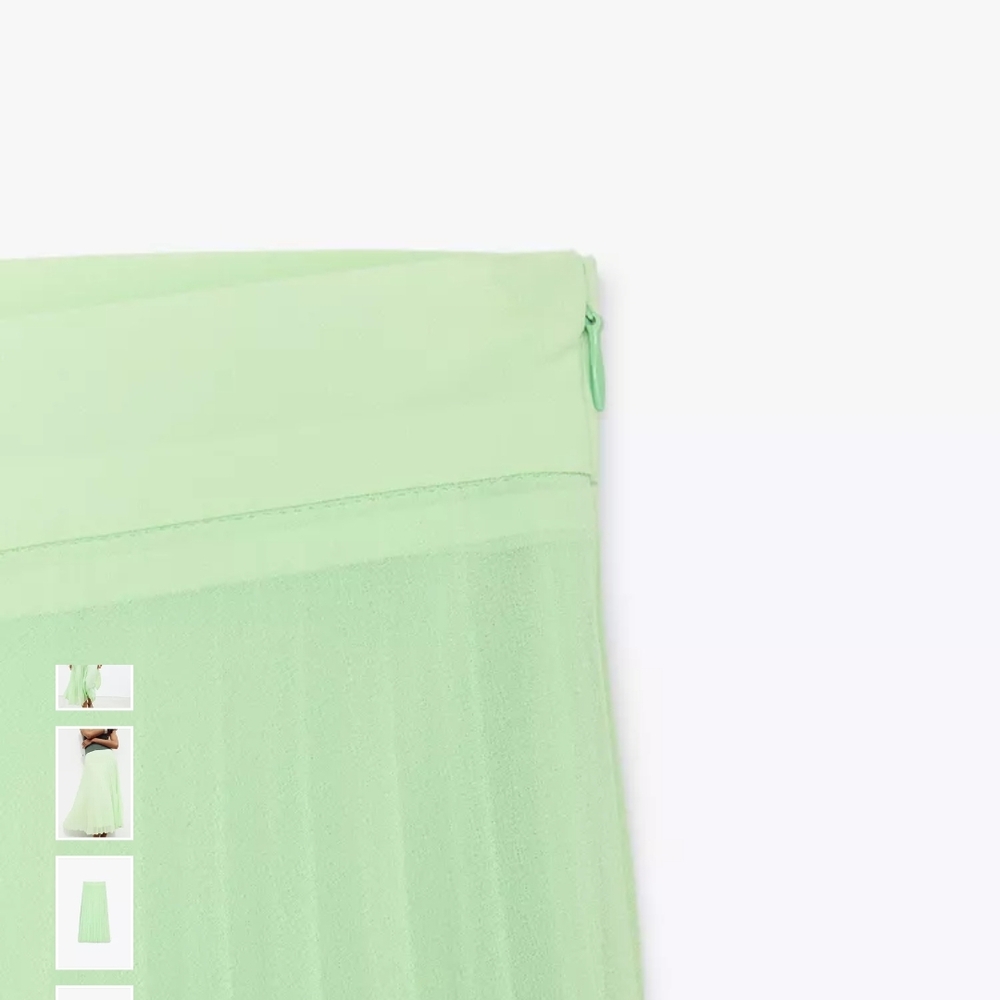 Zara Light Green Pleated Midi Skirt - Picture 7 of 12